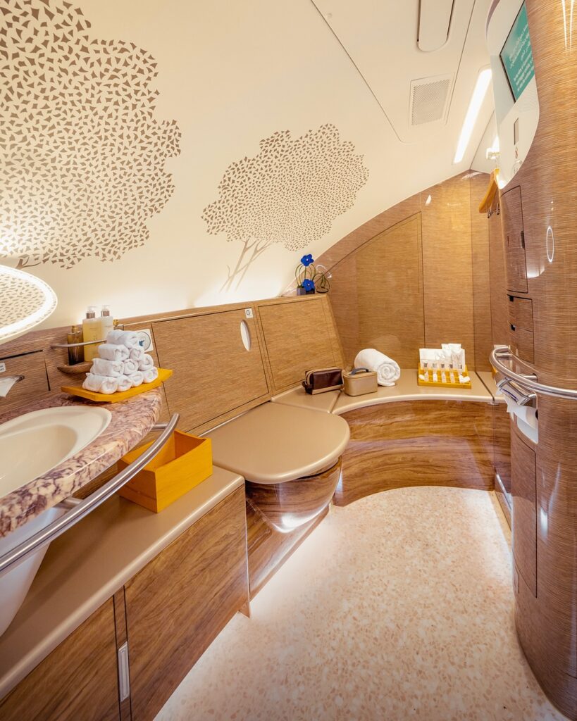 Luxo nas Alturas: Primeira Classe da Emirates oferece suítes privativas, bar e até chuveiro a bordo