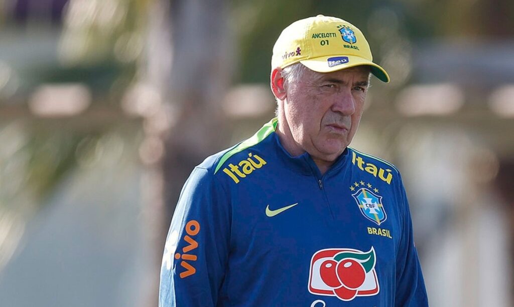 Ancelotti comanda primeiro treino com a Seleção Brasileira