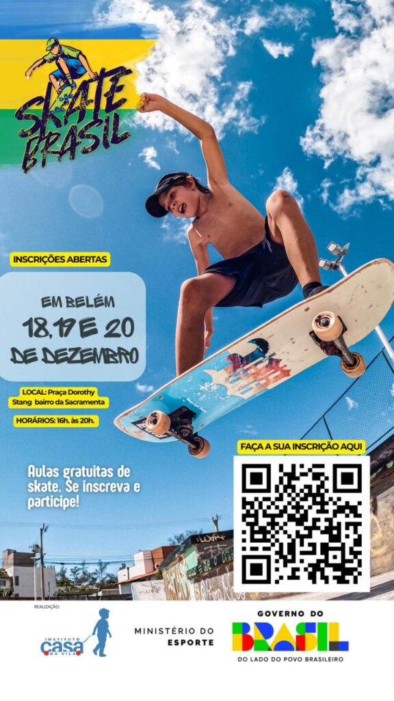 Skate Brasil chega à Sacramenta com aulas gratuitas para crianças e adolescentes