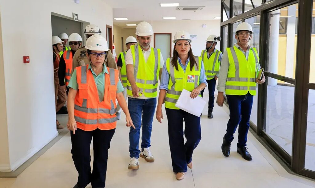 Governadora Hana Ghassan vistoria obras do Materno-Infantil de Santarém, já com 90% de conclusão