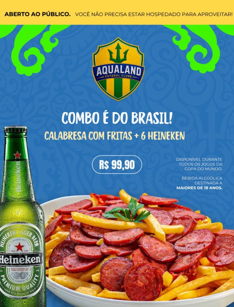 Aqualand lança combos especiais para transmissão dos jogos da Copa em Salinópolis