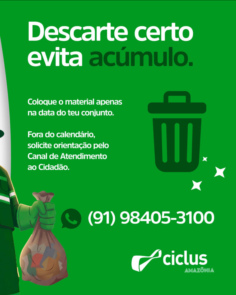 Ciclus Amazônia inicia coleta programada de entulho em 28 conjuntos habitacionais de Belém a partir de 1º de julho