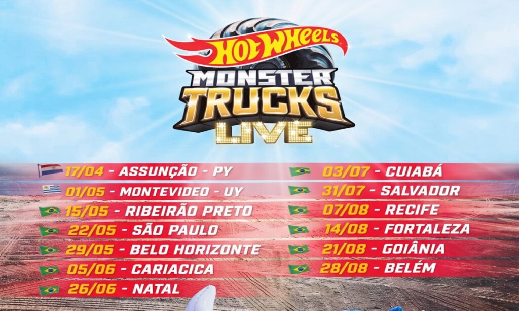 Hot Wheels Monster Trucks Live pode passar por Belém em 2027