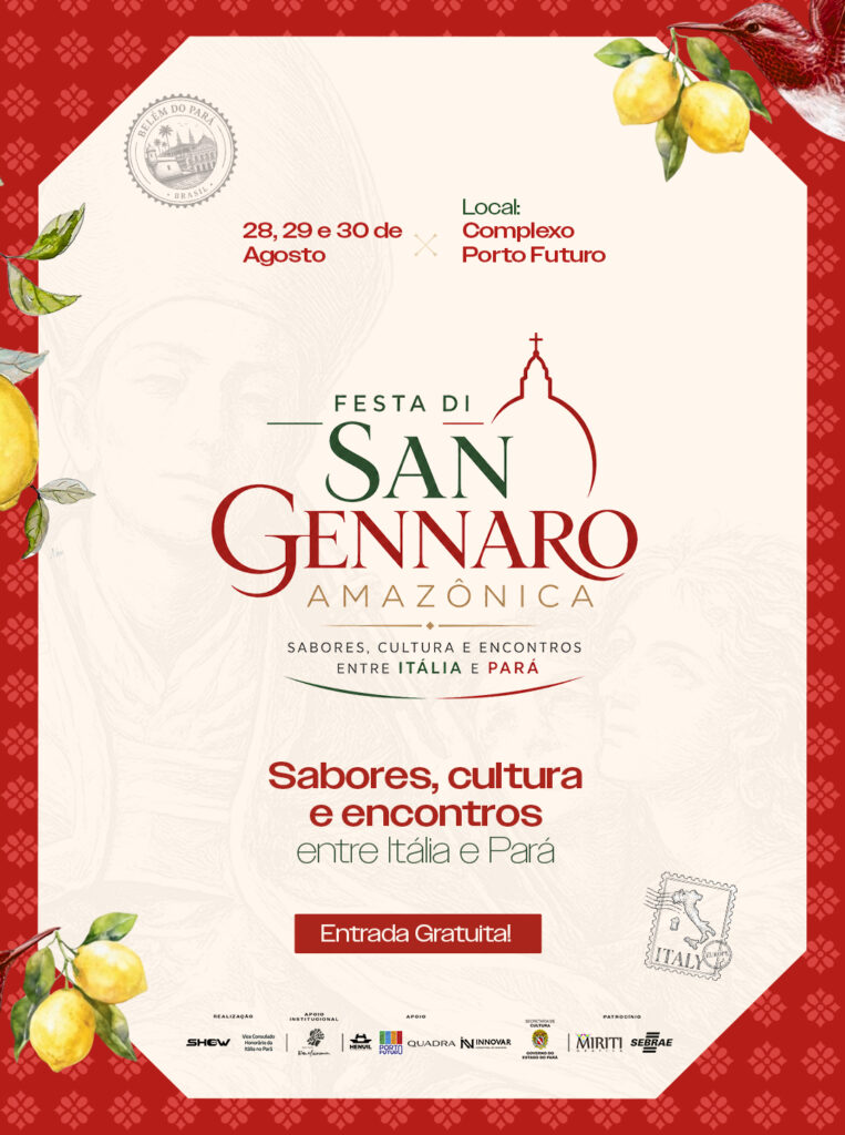 Festa di San Gennaro Amazônica celebra cultura italiana com gastronomia e música no Porto Futuro 2, em Belém, de 28 a 30 de agosto