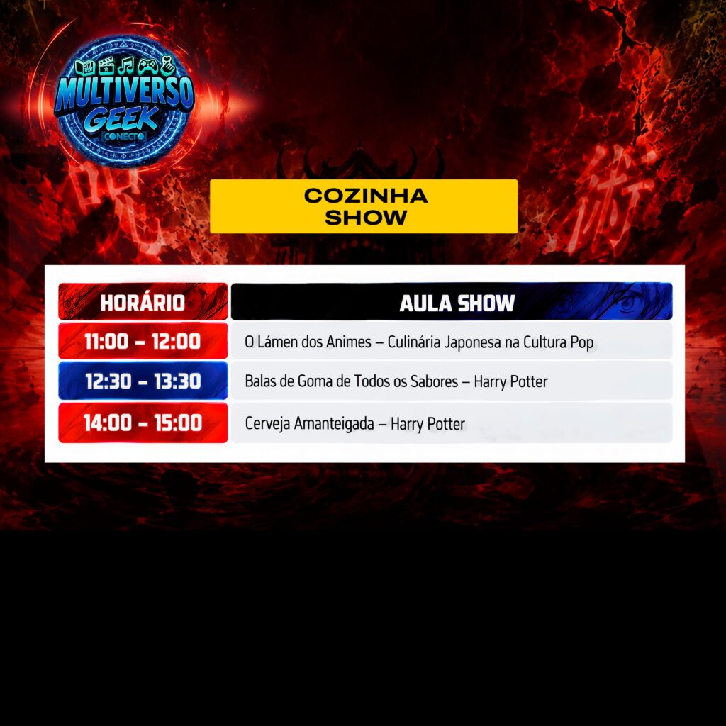 Multiverso Geek: Conecta divulga programação completa com Cozinha Show, Arena K-Pop, palcos e Meet & Greet