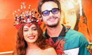 Anitta e Danilo Mesquita aparecem juntos em evento da Grande Rio
