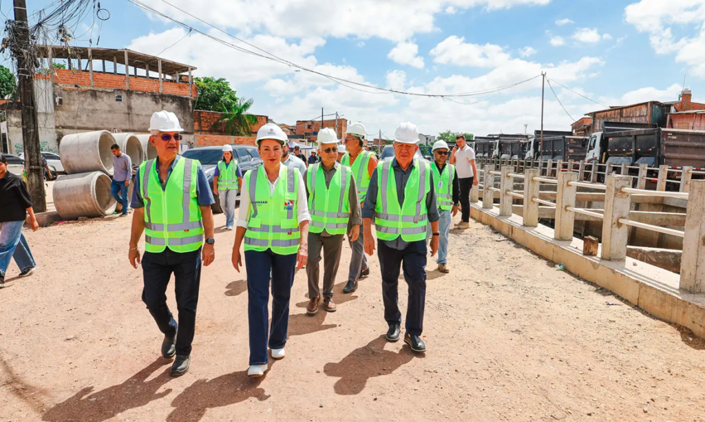 Governadora Hana Ghassan acompanha obra do Canal da Caraparu, em Belém, com 85% executada e entrega da 1ª etapa prevista para dezembro